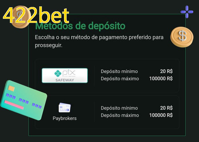 O cassino 422betbet oferece uma grande variedade de métodos de pagamento